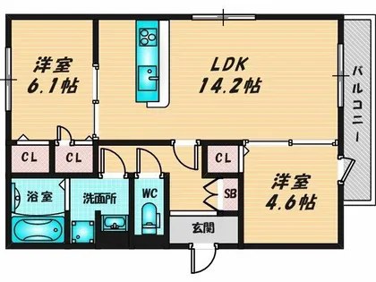 アイビー俊徳道【2階】の間取り