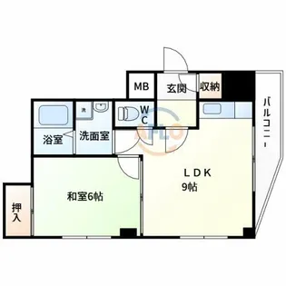 シティコート山坂【6階】の間取り
