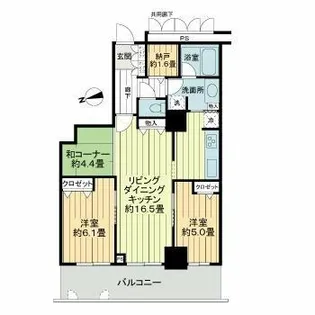ローレルコート難波【15階】の間取り