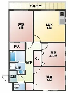クレールコート【2階】の間取り