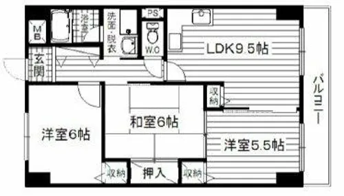 さんさん吉田【3階】の間取り