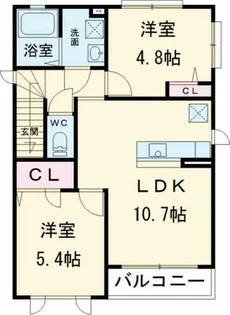 HILL TOP聖ヶ岡【201号室】の間取り