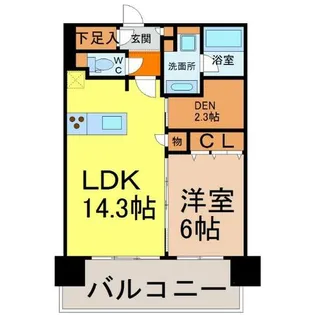 アデグランツ大須(AdeGlanzOSU)【14階】の間取り