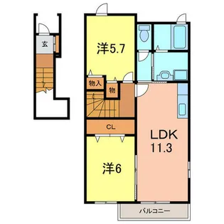 ラフレシール・O【2階】の間取り
