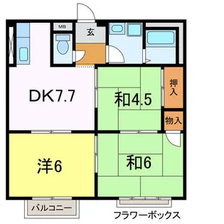 サンレスポワール【1階】の間取り