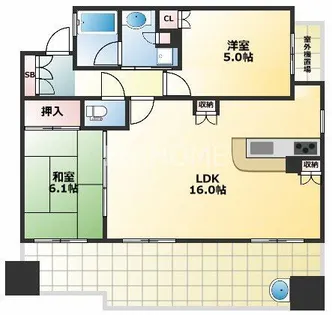 リベール谷町【3階】の間取り