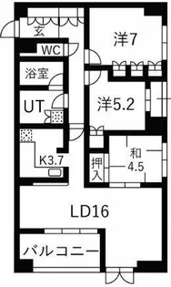 ヴァンデュールアッシュ南船場【11階】の間取り