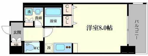 アーバネックス北浜【13階】の間取り
