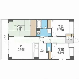 ル・アン緑地【3階】の間取り