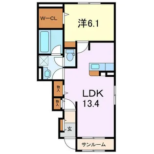 メルヴェイユ さくら【102号室】の間取り