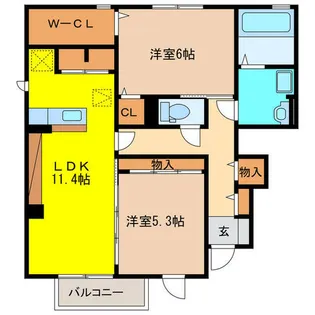 Muse Fuso A棟【1階】の間取り