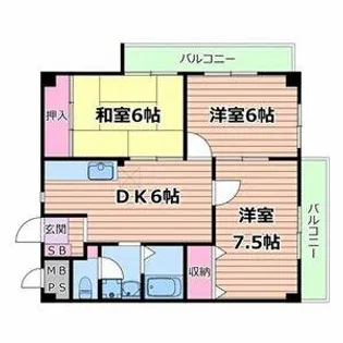 カーサ山野【4階】の間取り