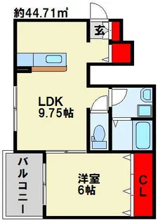 グランドライン緑ヶ丘【103号室】の間取り