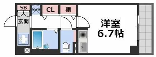 クリザンテーメ大手前【9階】の間取り