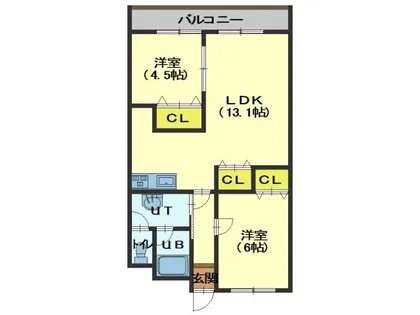 プリンスコーポ【204号室】の間取り