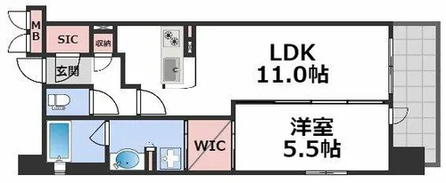 OPUS RESIDENCE SHINSAIBASHI SOUTH【8階】の間取り