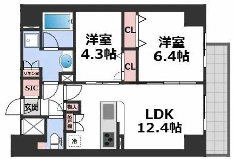 アーバネックス天満橋South【9階】の間取り