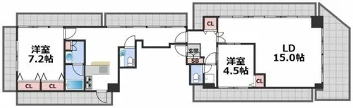 ロイヤル内本町【12階】の間取り