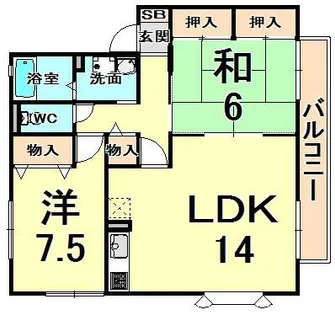 ガーデンスクエア伊丹 C棟【1階】の間取り