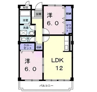 フリーダム中村【3階】の間取り