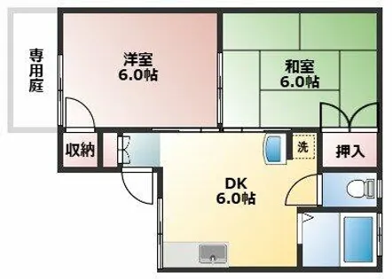 セントラル7ハイツ【102号室】の間取り