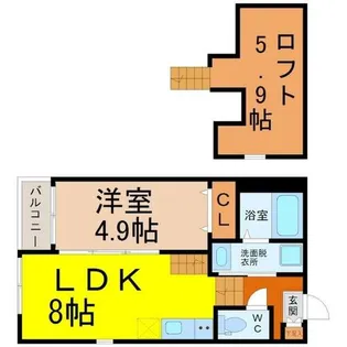 プリローズ名古屋【1階】の間取り