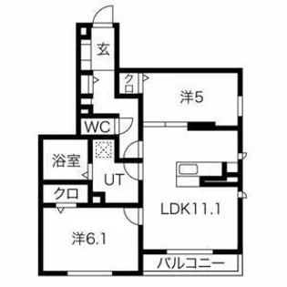 キャトルセゾン【303号室】の間取り