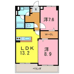 サンコートHANNOKI【2階】の間取り