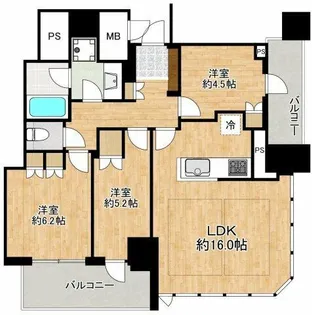 プレミストタワー大阪新町ローレルコート【9階】の間取り