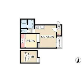 ハーモニーテラス東大杉町【1階】の間取り