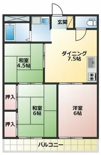 シティハイツ山本B棟【103号室】の間取り