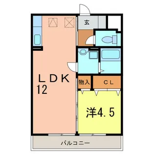 セジュール一ツ木【1階】の間取り