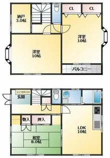 大阪府羽曳野市島泉1丁目【一戸建】の間取り
