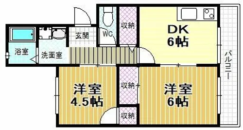 グリーンハイツ松原【1階】の間取り