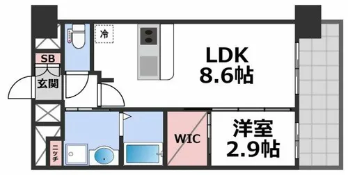 プレサンス東小橋エレディータ【11階】の間取り