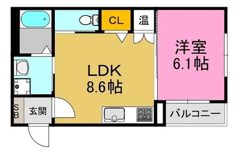 トップヒル森河内【2階】の間取り