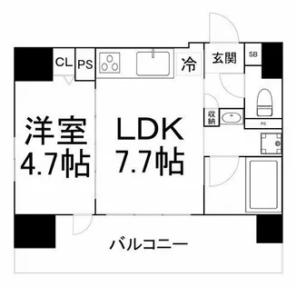 セイワパレス玉造駅前【8階】の間取り