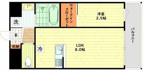 大阪府大阪市西区南堀江4丁目【マンション】の間取り