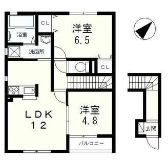 ハレクラニB棟【2階】の間取り