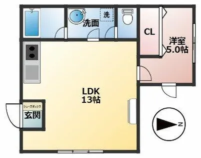 プチアンジュ【1号室】の間取り