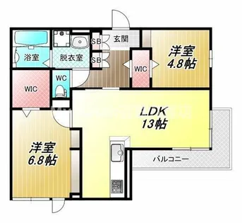 サザンフォート【1階】の間取り