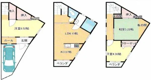 大阪府大阪市住之江区浜口西2丁目【一戸建】の間取り
