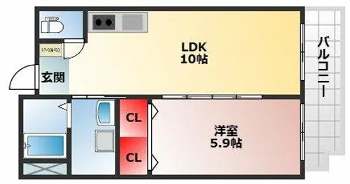 シティーコート北瓦町EX【402号室】の間取り