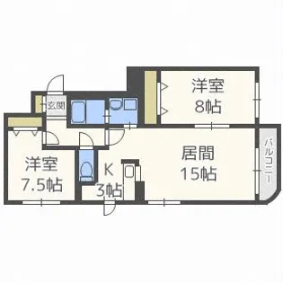 プランドール【302号室】の間取り