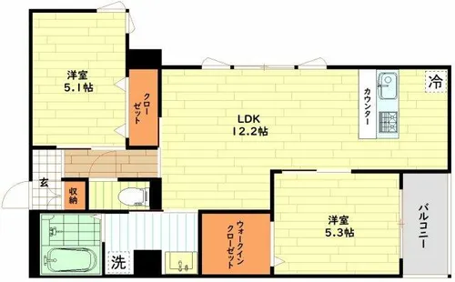 ビヨンド福島【1階】の間取り