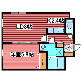 ノースパレス福住壱番館【412号室】の間取り