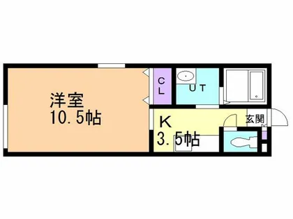 シャンブレット中島Ⅲ【102号室】の間取り