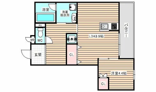 ボヌーリア【4階】の間取り