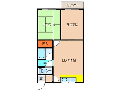 ルベール富岡【302号室】の間取り