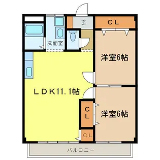サンハイツ椋本【202号室】の間取り
